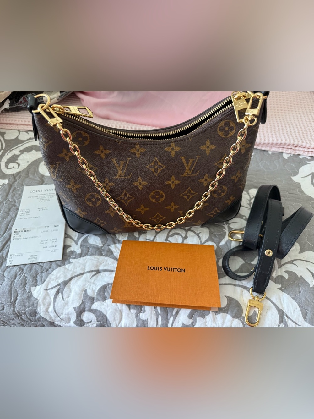 Louis Vuitton Monogram Boulogne NM Noir Shoulder Bag